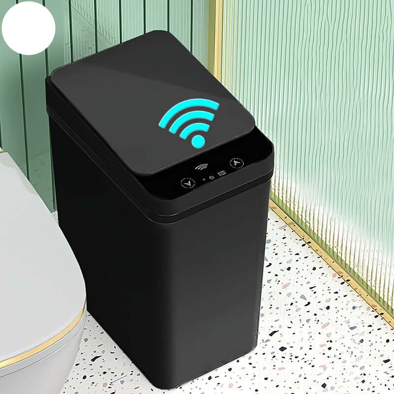 10-liter touchless trash can with an automatic motion sensor lid for bathrooms and bedrooms.