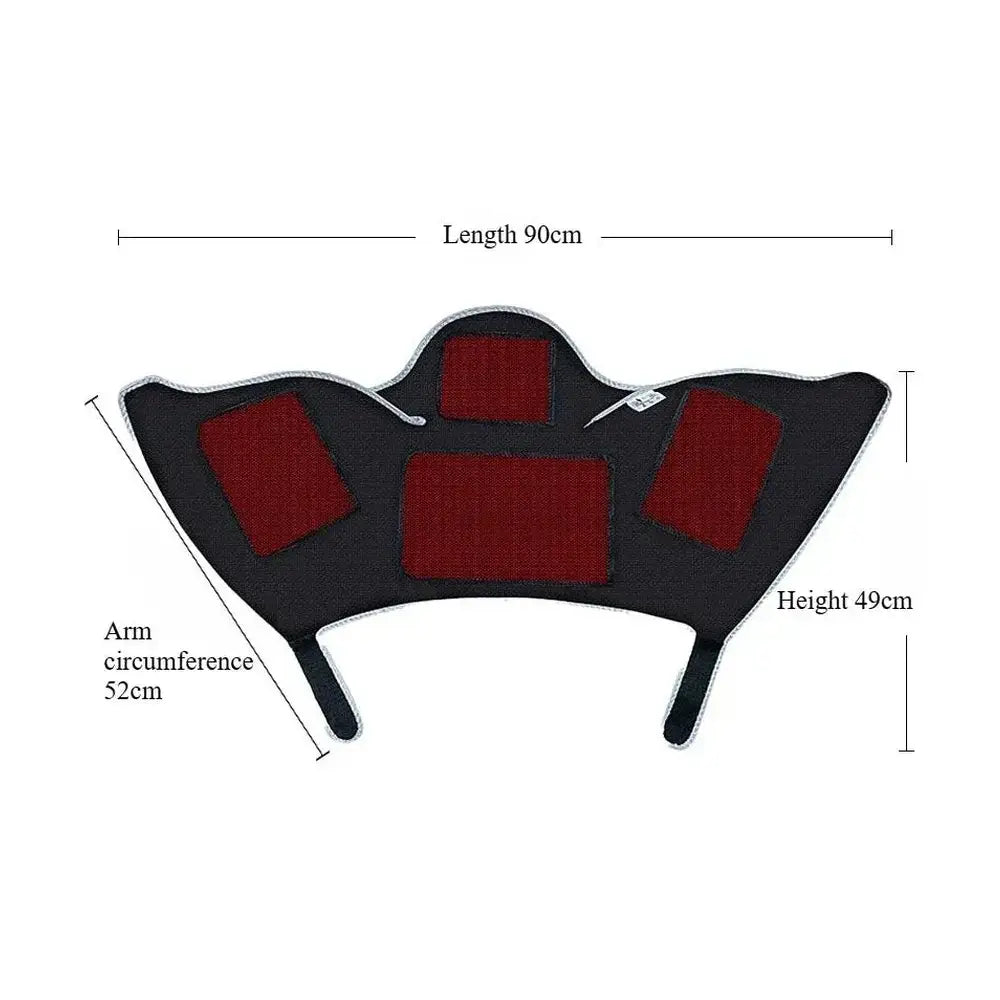 Neck and shoulder heating pad with massage, measuring 90cm length and 49cm height, designed for effective relaxation and relief.