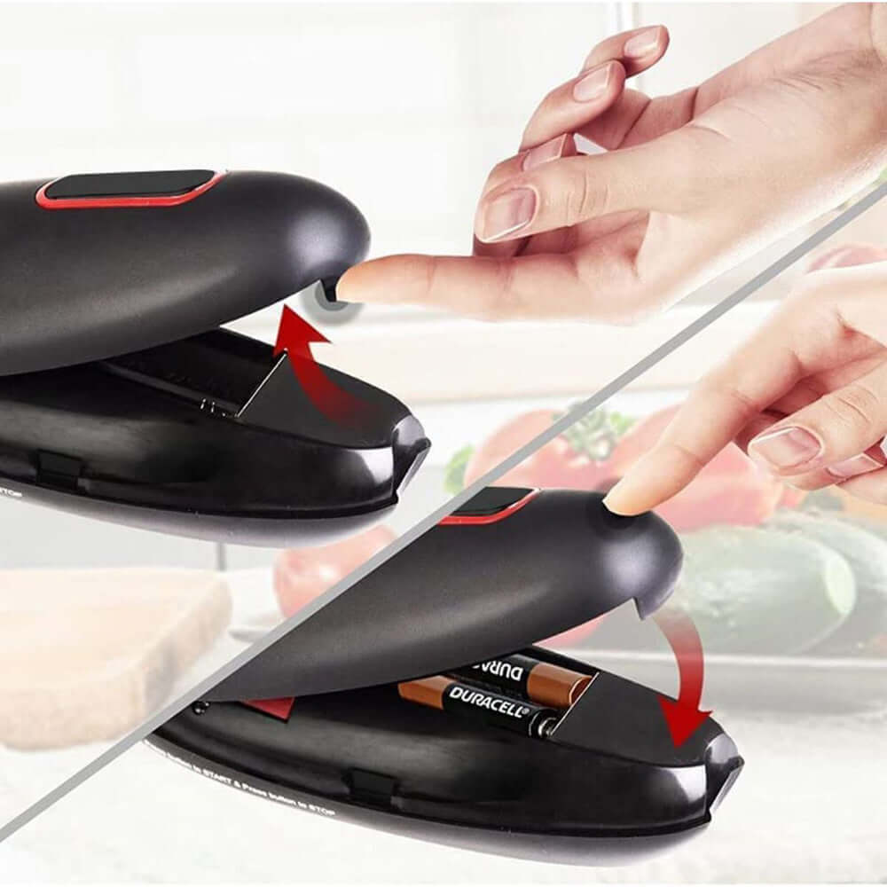 cordless electric can opener with one-touch operation and battery powered design for hands-free can opening