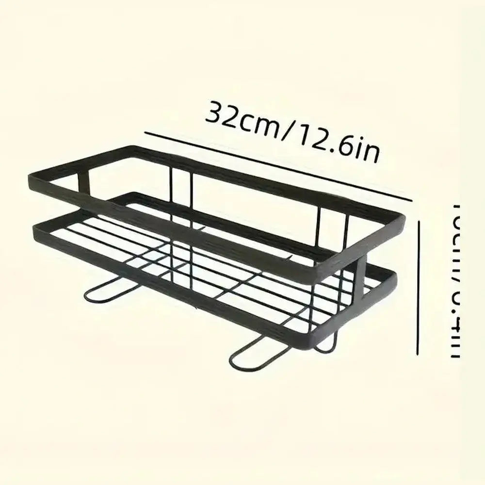 Over-the-toilet storage shelf featuring a sleek design for efficient bathroom organization.