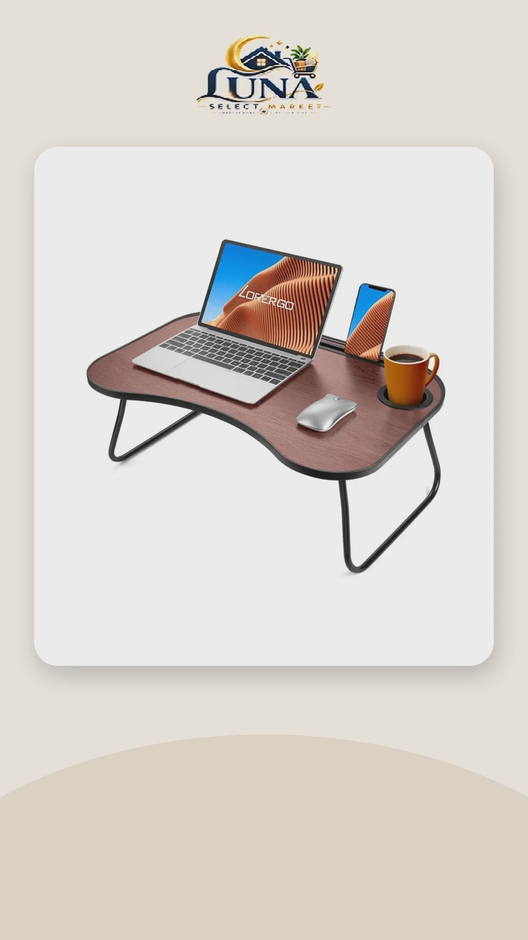 Folding Lap Desk with Cup Holder – product video