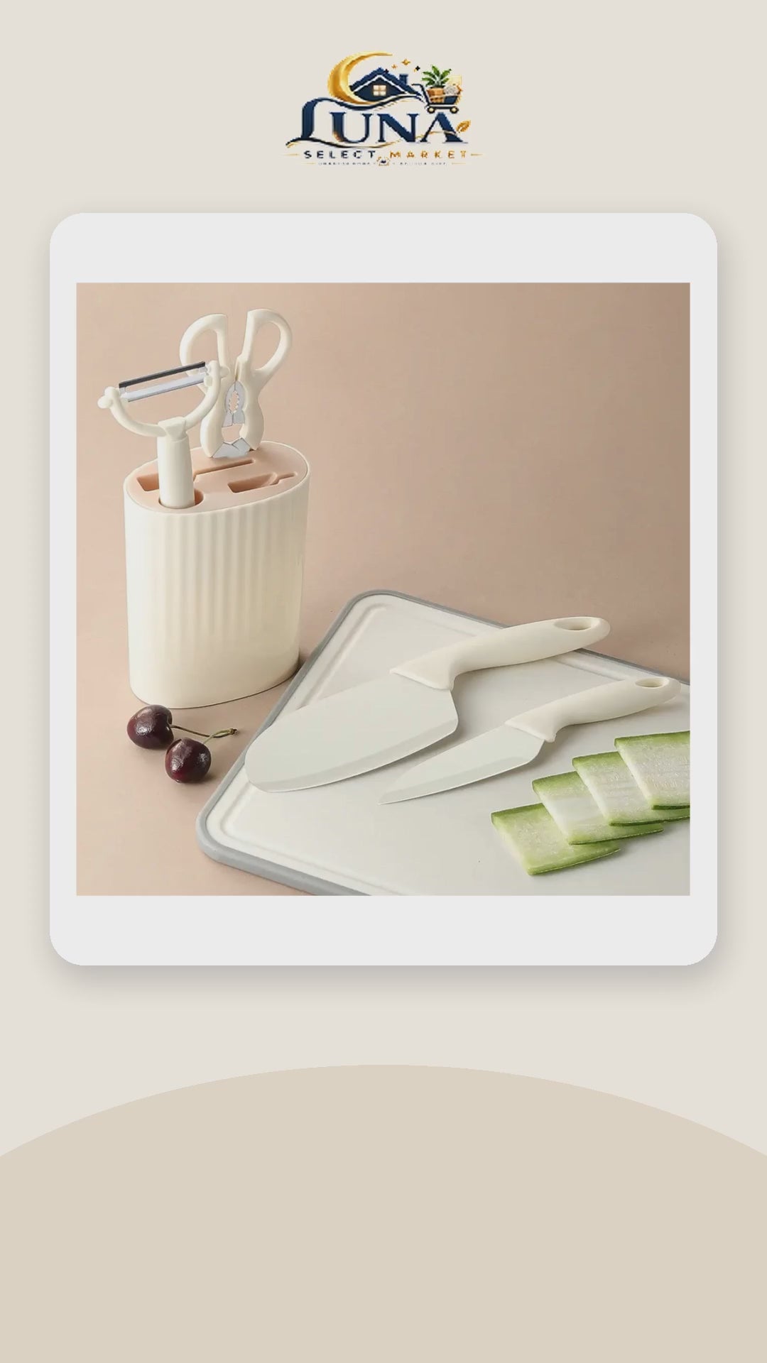5-Piece Kitchen Knife Set with Block – product video