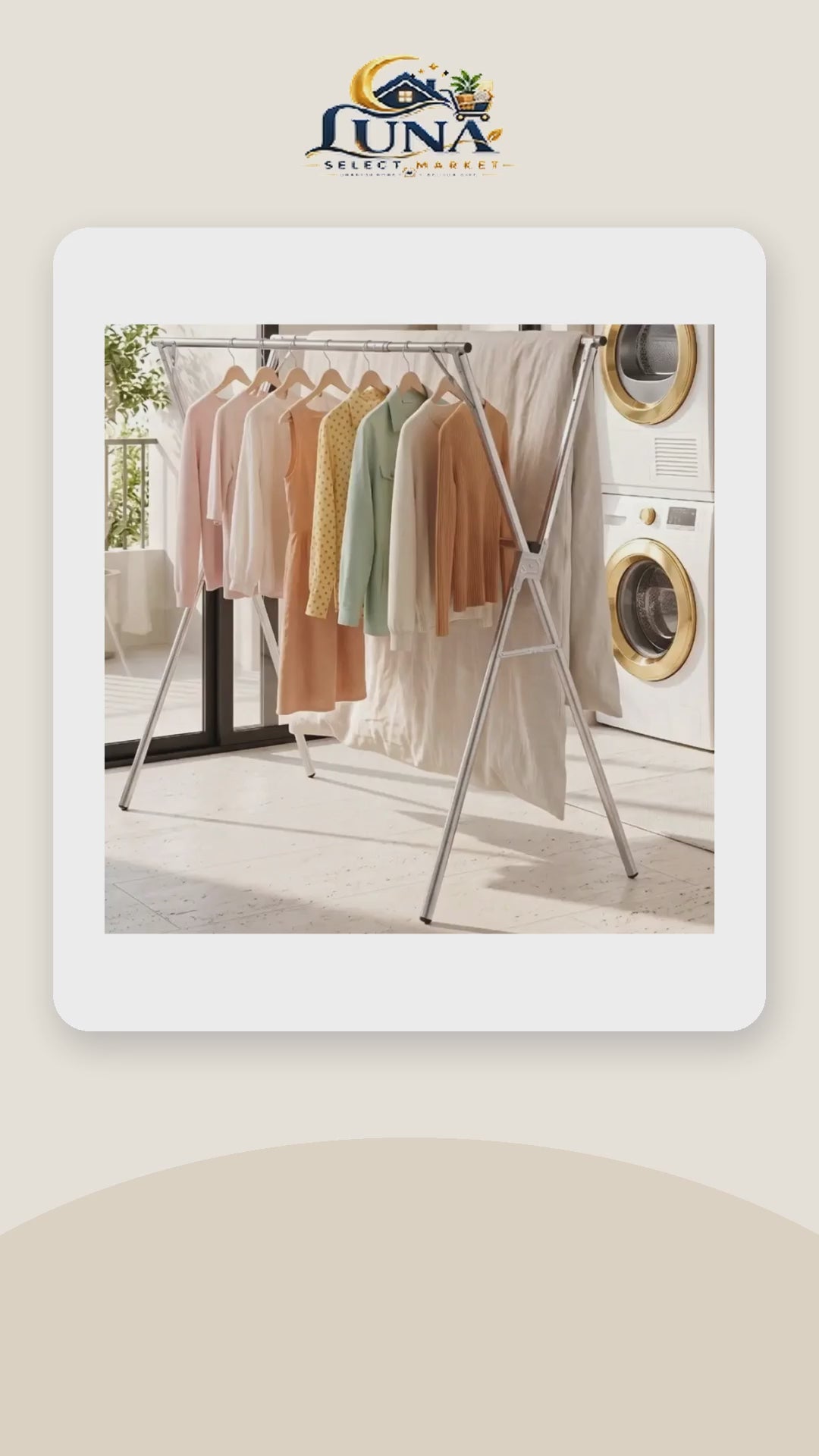 Foldable Stainless Steel Clothes Drying Rack – product video
