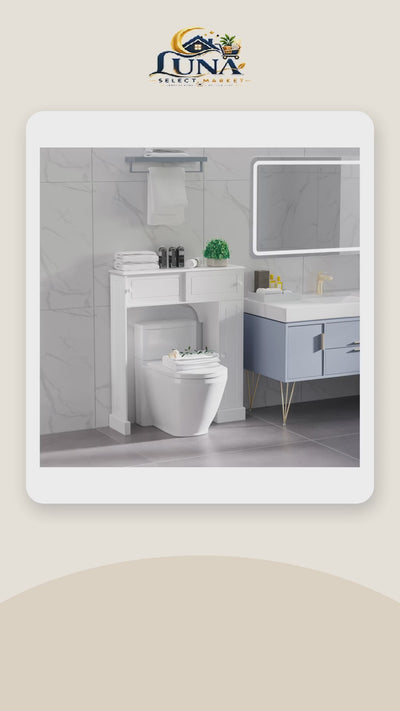 White Over-the-Toilet Storage Cabinet – product video
