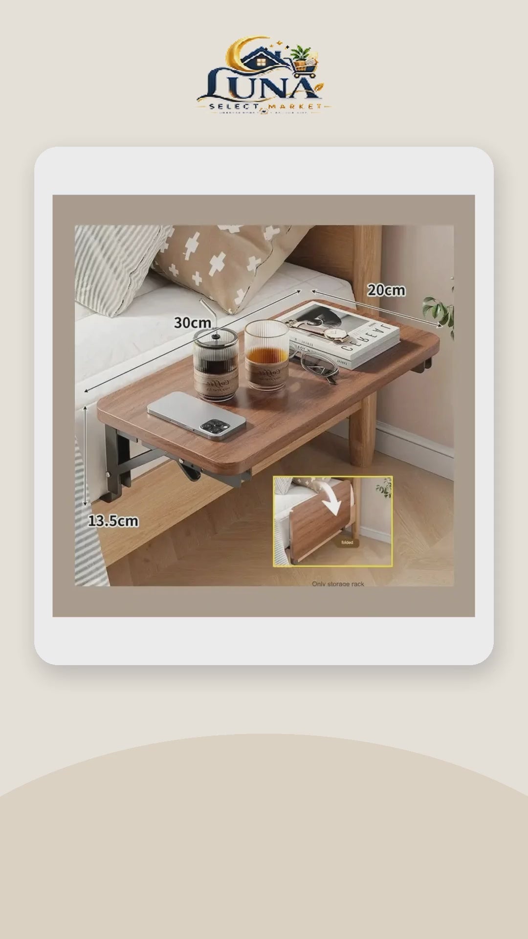 Clip-On Bedside Shelf Organizer – product video
