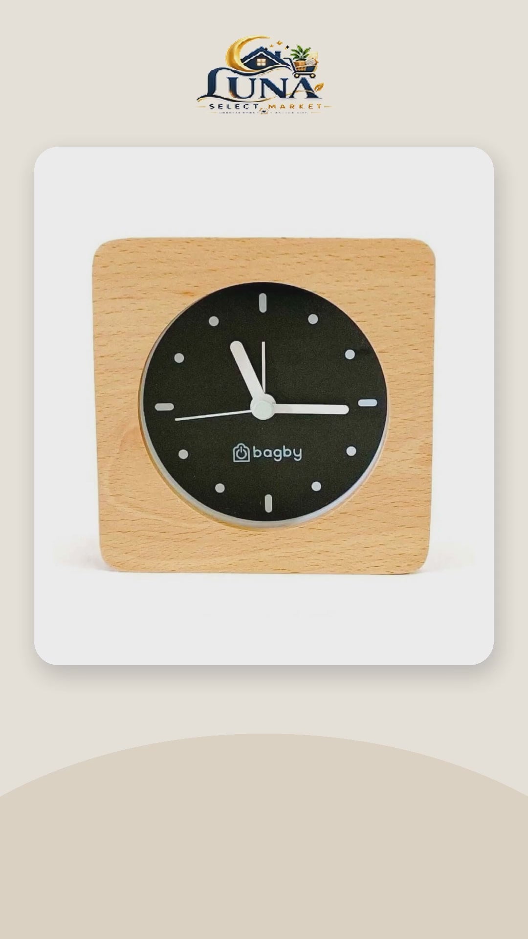 Silent Wooden Alarm Clock with Night Light – product video