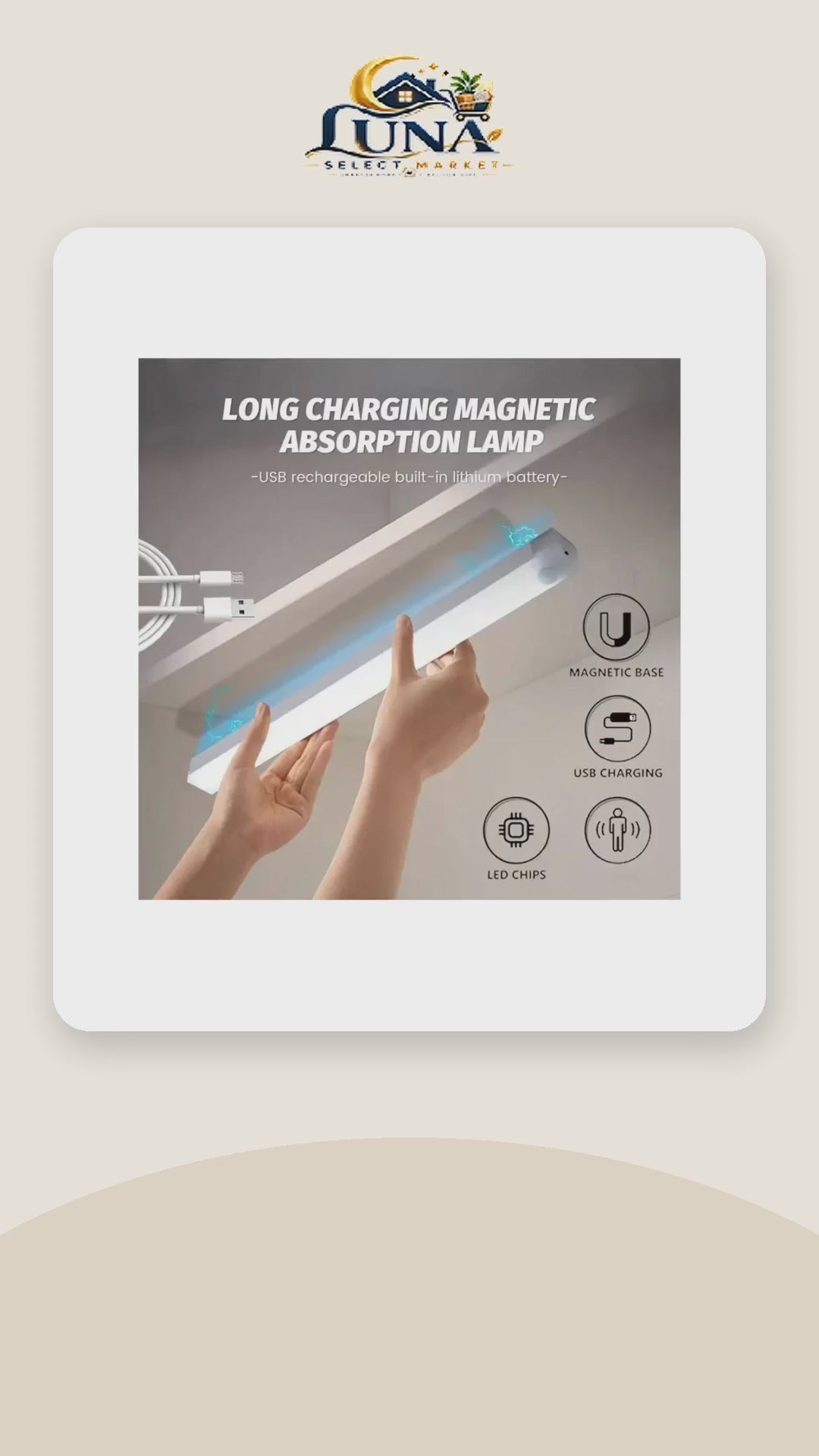 Rechargeable Motion Sensor Under-Cabinet Light – product video