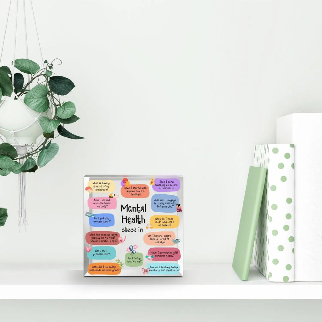 Mental Health & Self-Care Encouragement Sign — Therapist & Wellness Gift – Gifts & Decor