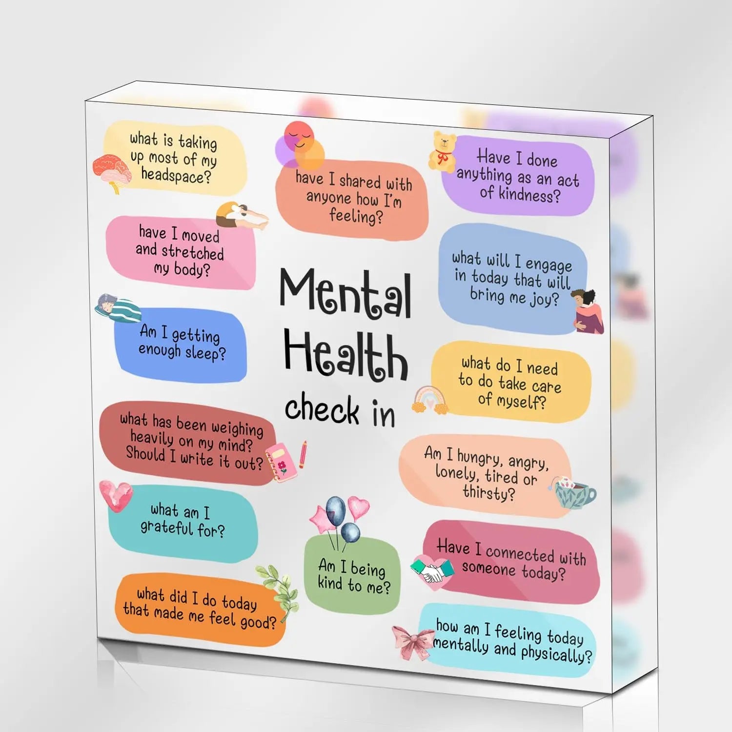 Mental Health & Self-Care Encouragement Sign — Therapist & Wellness Gift – Gifts & Decor