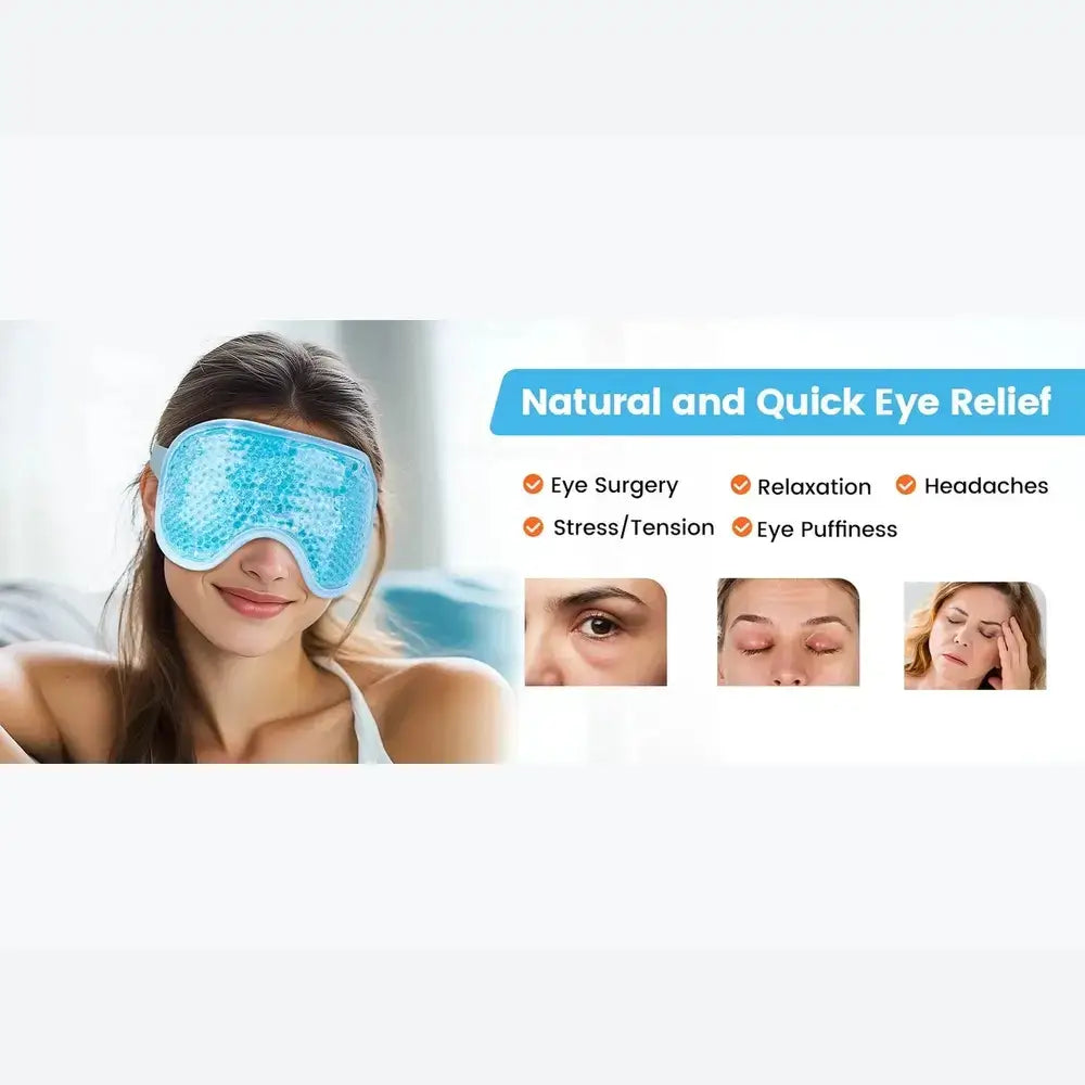 Cooling Gel Bead Eye Mask – Reusable Cold & Hot Compress for Puffy Eyes – Eye Care