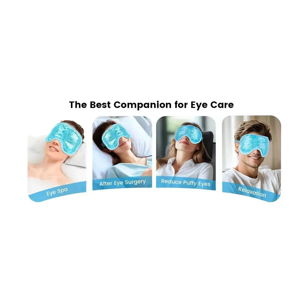 Cooling Gel Bead Eye Mask – Reusable Cold & Hot Compress for Puffy Eyes – Eye Care