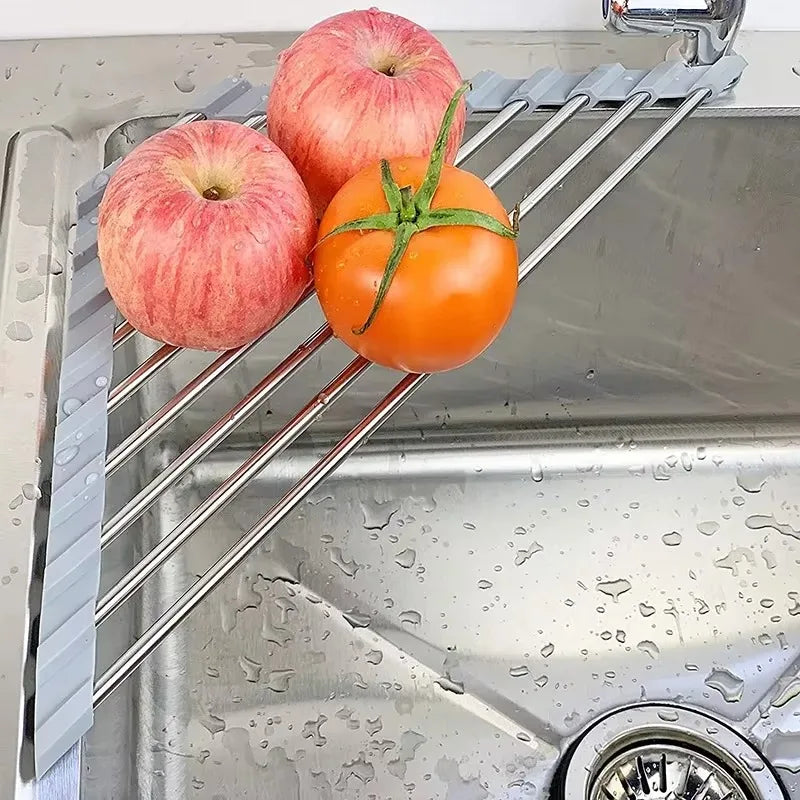 Foldable Triangle Dish Drying Rack – Corner Sink Organizer & Stainless Steel Drainer – Dish Rack