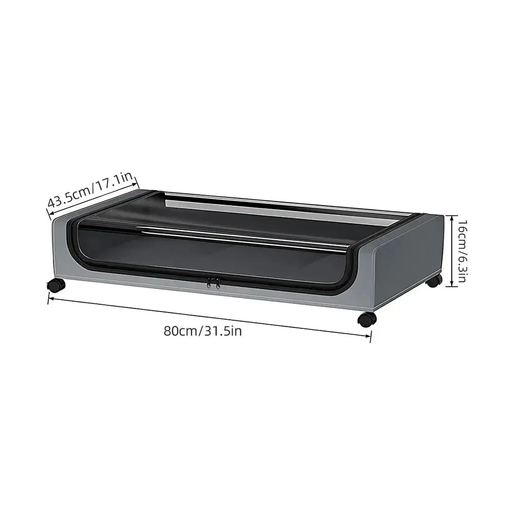 Rolling under-bed storage bins with zippered lid and wheels for convenient organization under your bed.