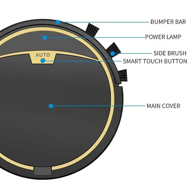 RS300 automated sweeping robot with a slim design for reaching under furniture.