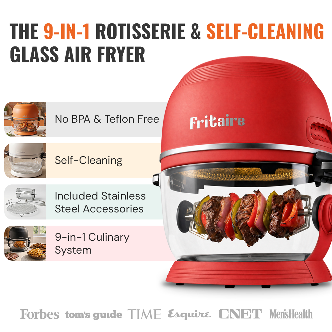 Self-Cleaning Air Fryer™ features 9-in-1 cooking functions and non-toxic materials for healthy meals.