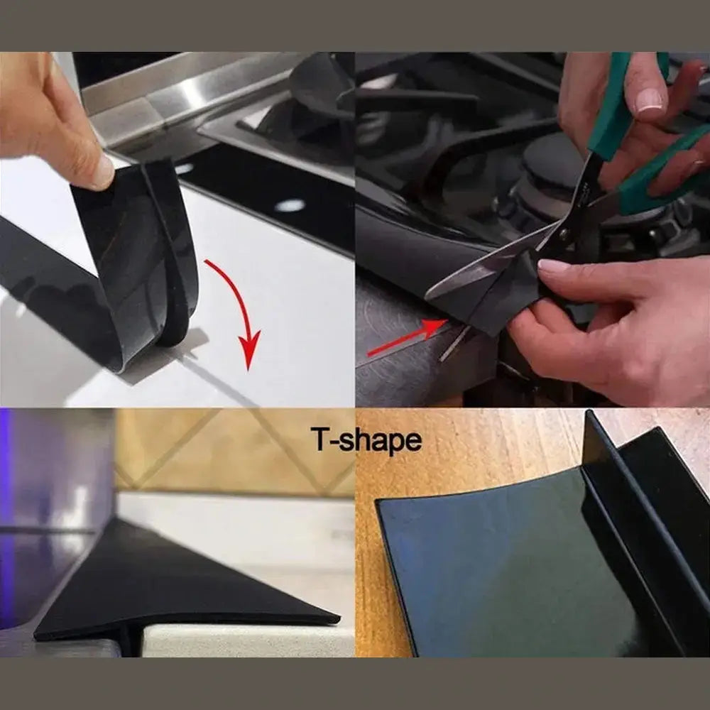 Silicone Stove Counter Gap Cover – T-Shape Heat-Resistant Slit Filler for Kitchen – Kitchen Accessory