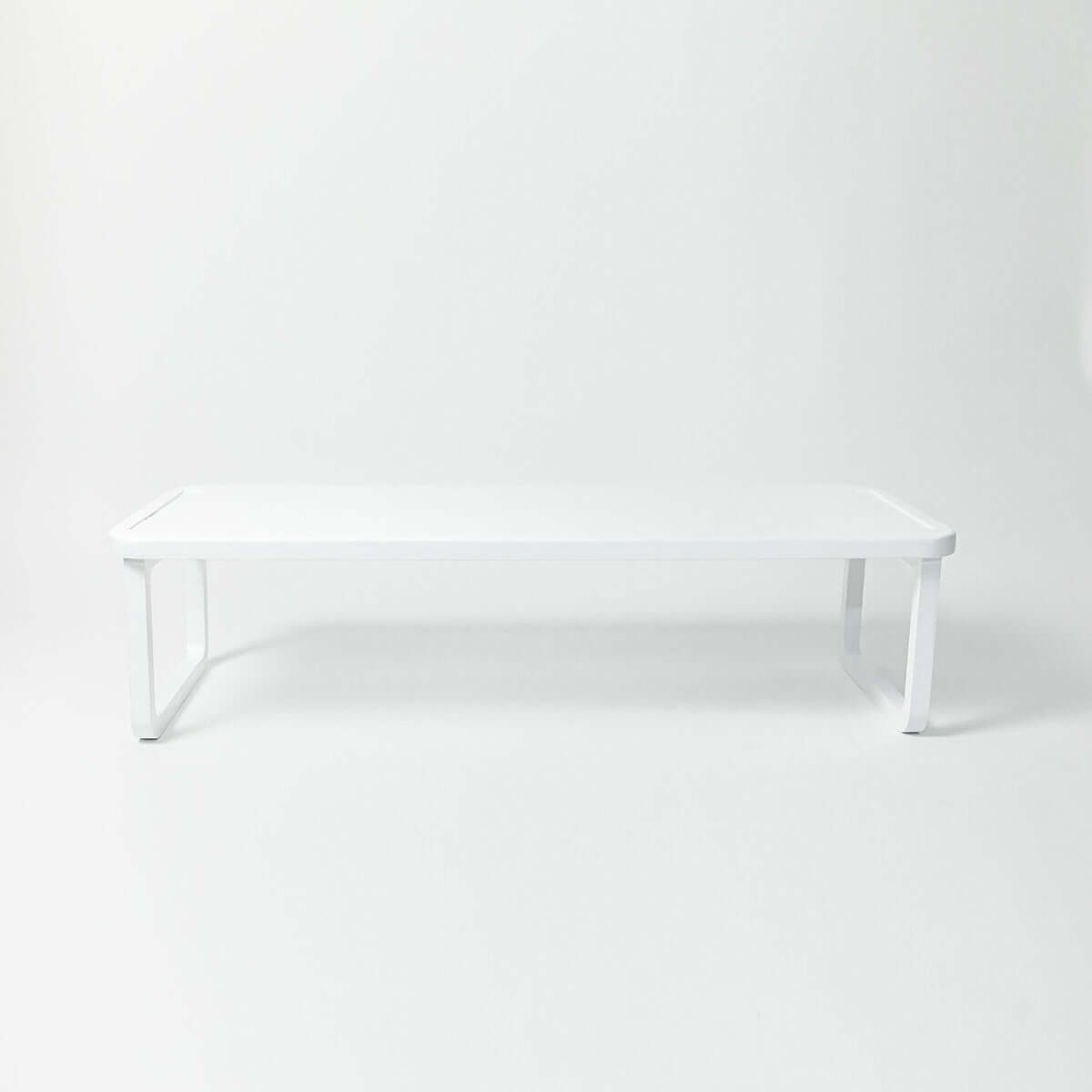 stackable white wooden shoe shelf with solid flat shelves and sturdy wooden legs