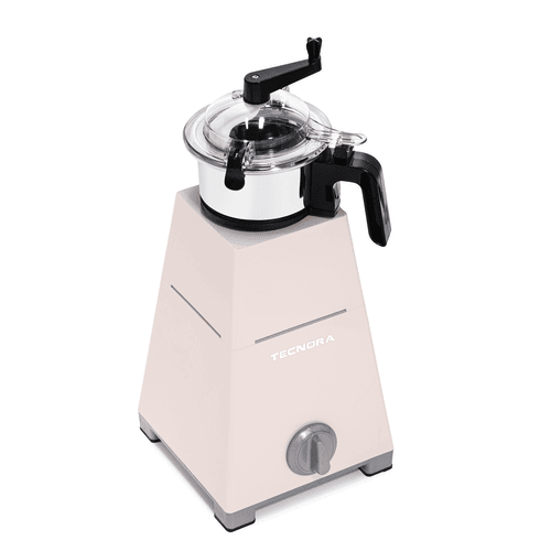 Taupe high-torque blender and smoothie maker with dual jars for smoothies and dry grinding.