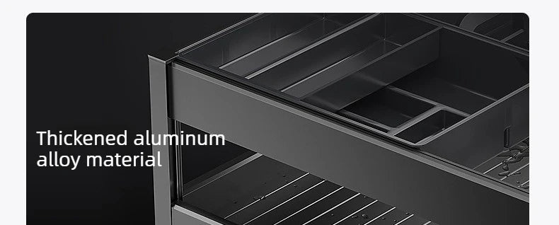 Pull-Out Cabinet Organizer with Sliding Baskets, 600–800 mm made from thickened aluminum alloy material for durability.