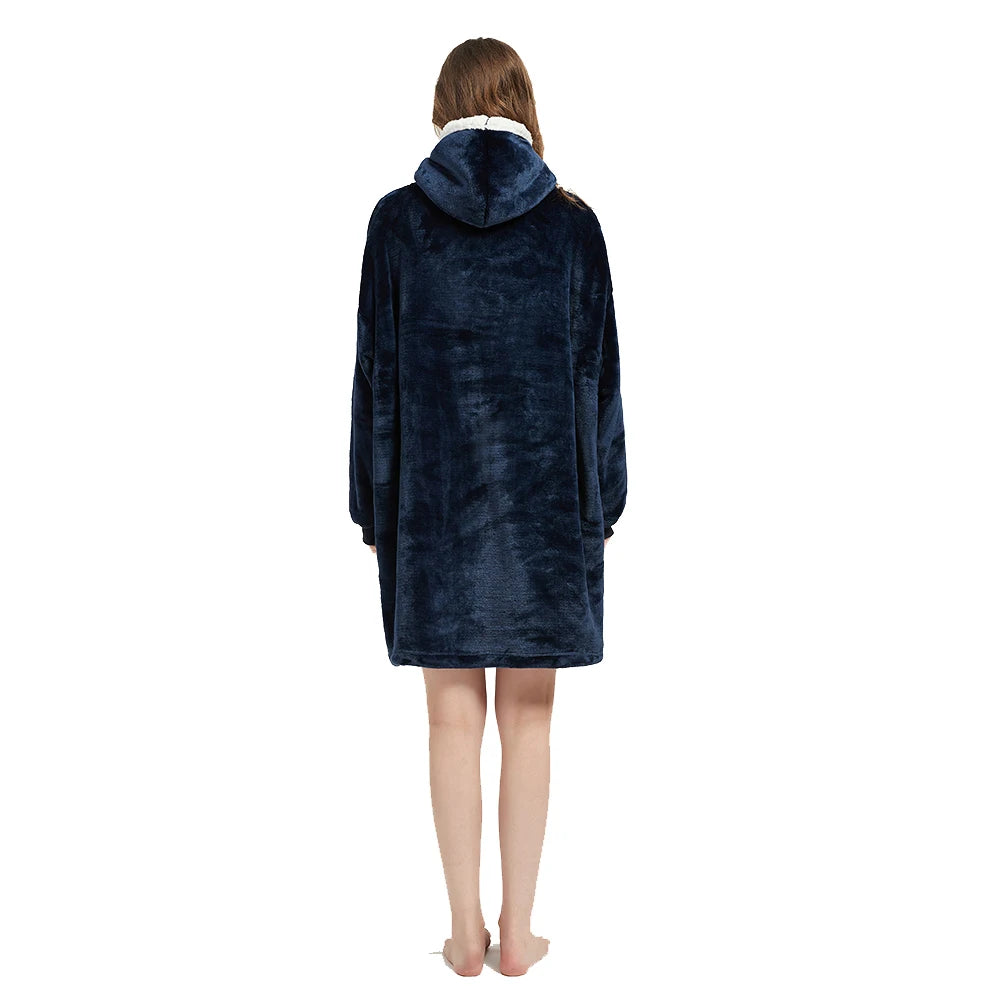 Wearable Blanket Hoodie – Ultra Plush Sherpa Fleece with Sleeves & Hood – Blankets & Throws