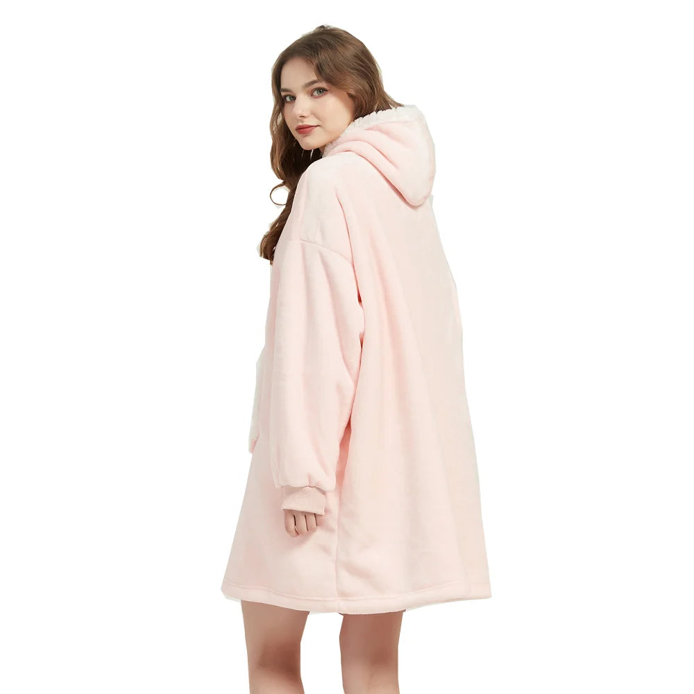 Wearable Blanket Hoodie – Ultra Plush Sherpa Fleece with Sleeves & Hood – Blankets & Throws