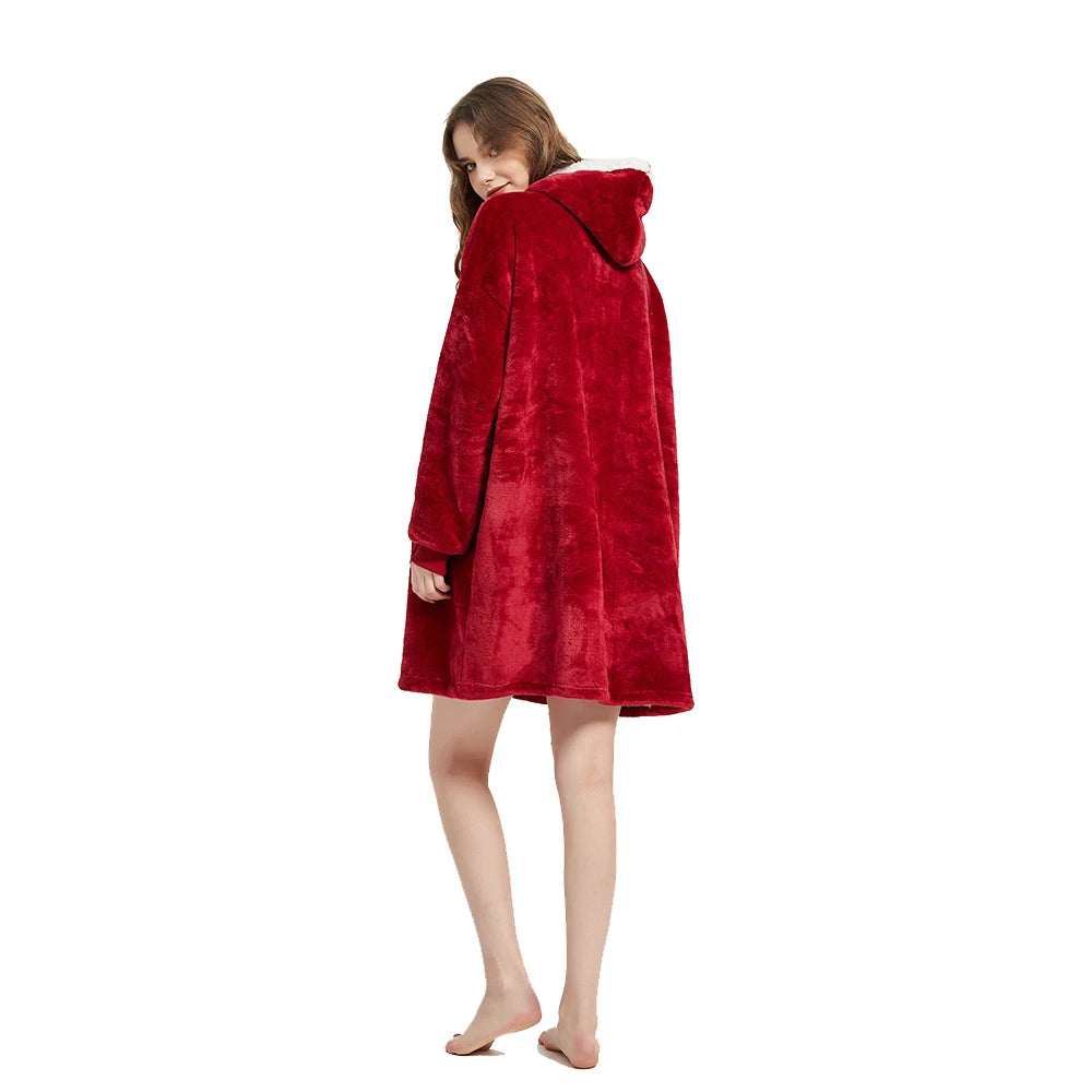 Wearable Blanket Hoodie – Ultra Plush Sherpa Fleece with Sleeves & Hood – Blankets & Throws