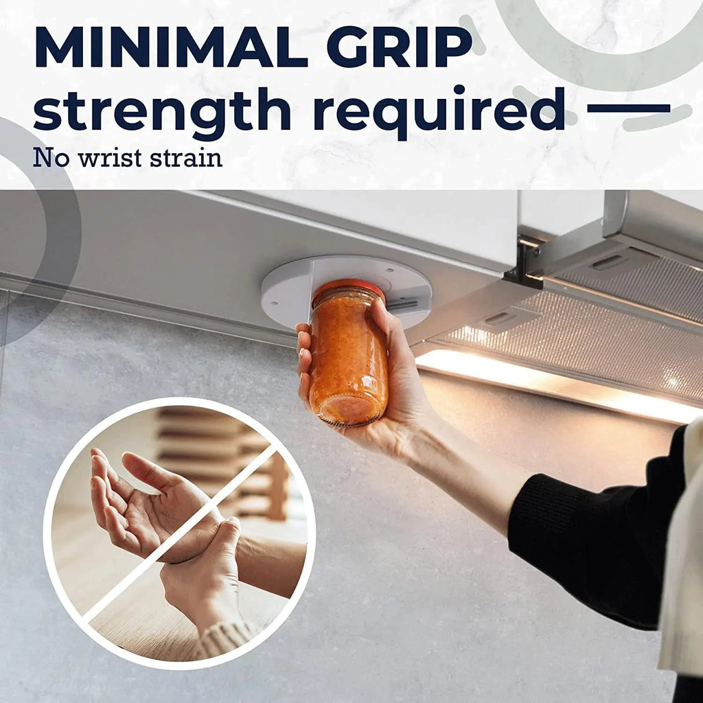 Under Cabinet Jar & Bottle Opener – One-Handed – Jar Opener