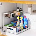 Under Sink Organizer – 2-Tier Sliding Pull-Out Cabinet Basket for Kitchen & Bathroom – Cabinet Organizer