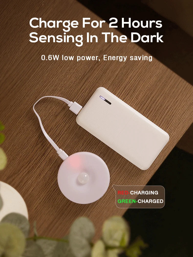 USB Rechargeable Motion Sensor Night Light – Wireless LED Lamp for Kitchen, Closet & Hallway – Night Light