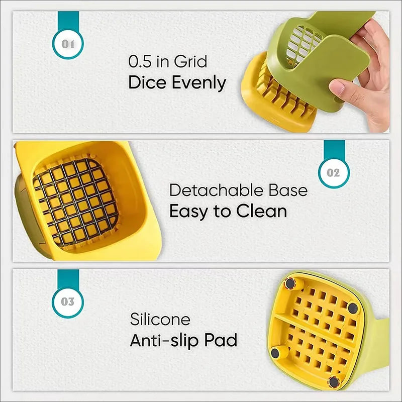Multifunctional Vegetable Chopper & Onion Dicer – Stainless Steel Blades, Ergonomic Handle, Easy Meal Prep – Kitchen Tools