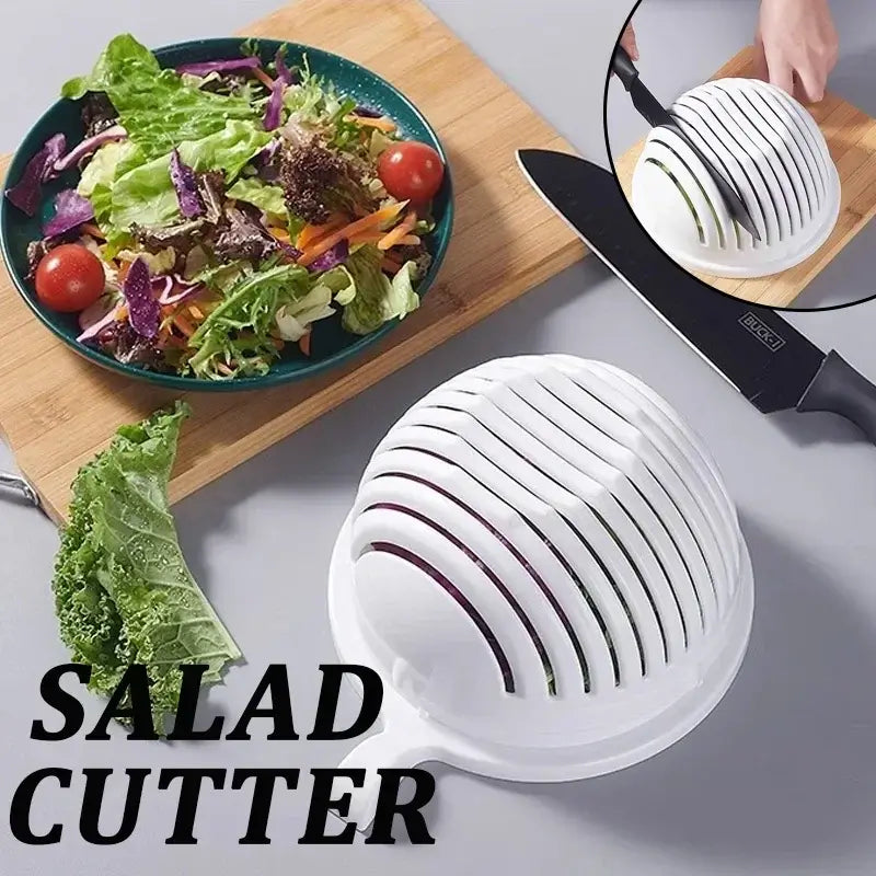 Salad Cutter Bowl – Vegetable & Fruit Slicing Bowl for Fast Meal Prep, No Cutting Board Needed – Kitchen Tools