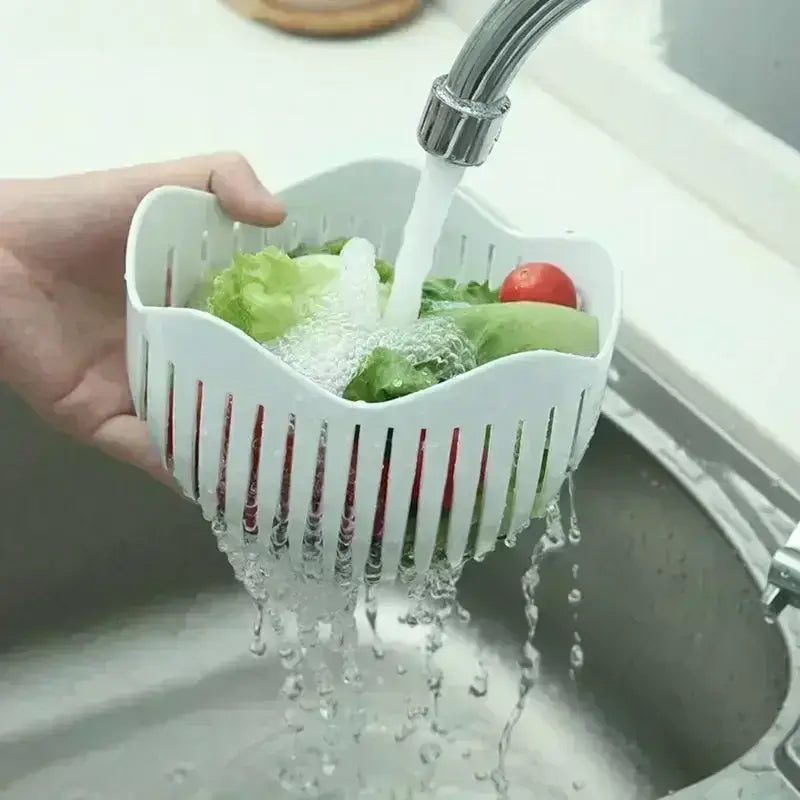 Salad Cutter Bowl – Vegetable & Fruit Slicing Bowl for Fast Meal Prep, No Cutting Board Needed – Kitchen Tools