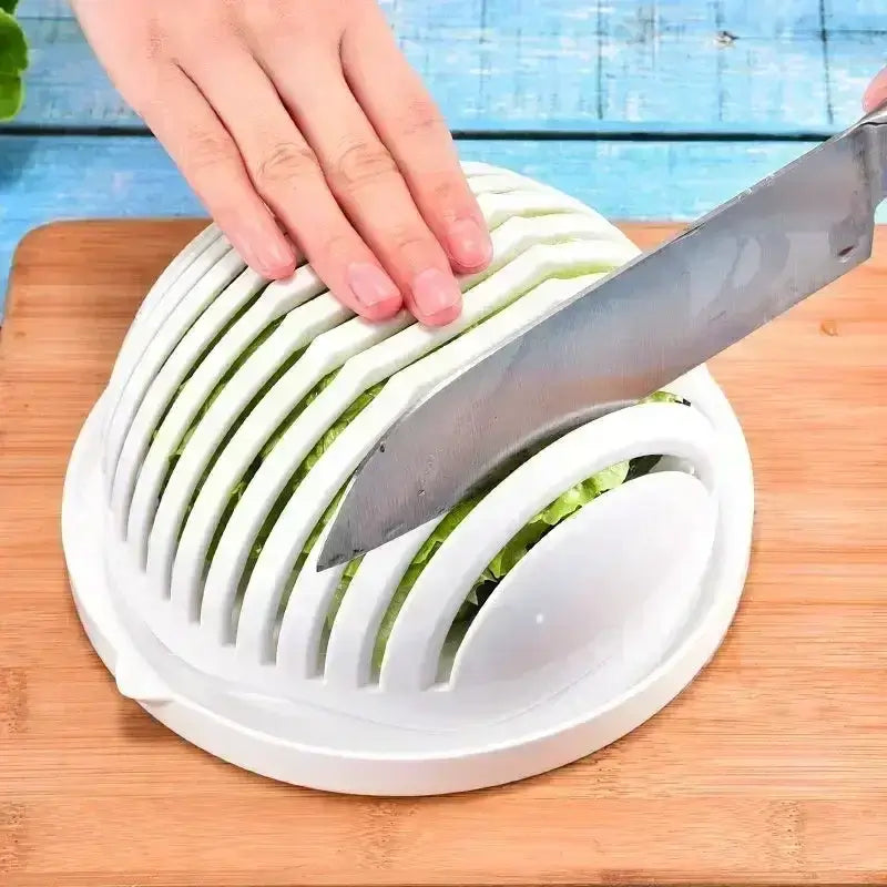 Salad Cutter Bowl – Vegetable & Fruit Slicing Bowl for Fast Meal Prep, No Cutting Board Needed – Kitchen Tools