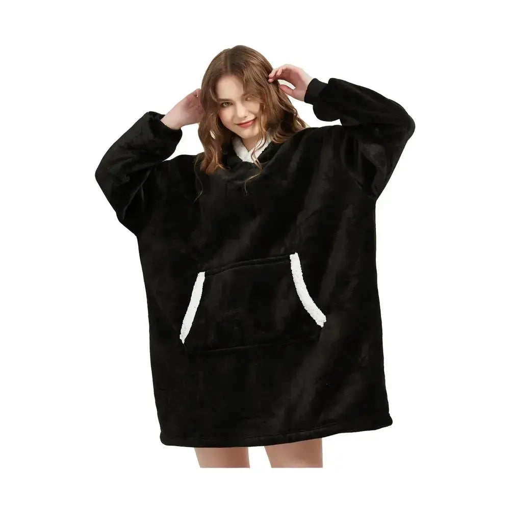 Wearable Blanket Hoodie – Ultra Plush Sherpa Fleece with Sleeves & Hood – Blankets & Throws