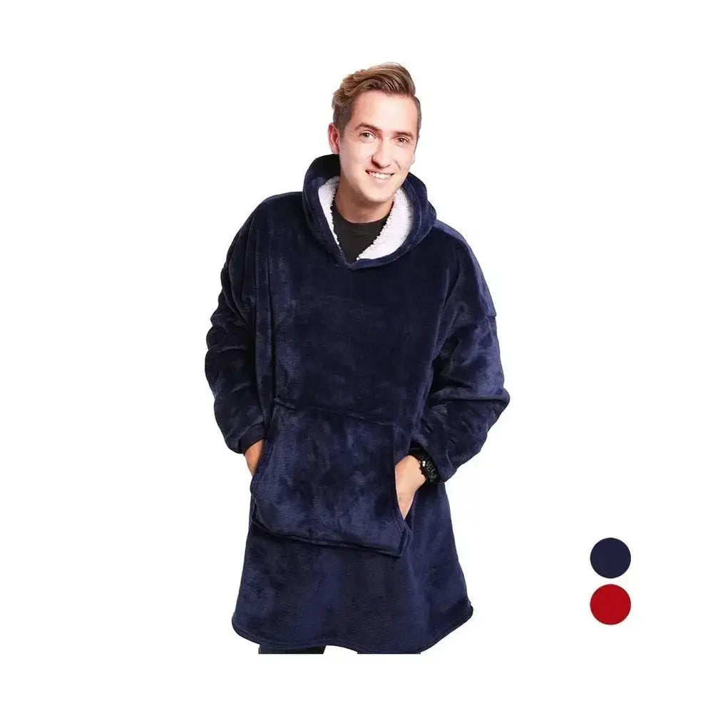 Wearable Blanket Hoodie – Ultra Plush Sherpa Fleece with Sleeves & Hood – Blankets & Throws