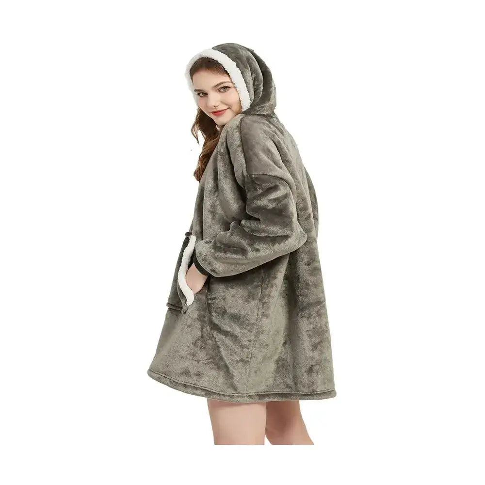 Wearable Blanket Hoodie – Ultra Plush Sherpa Fleece with Sleeves & Hood – Blankets & Throws