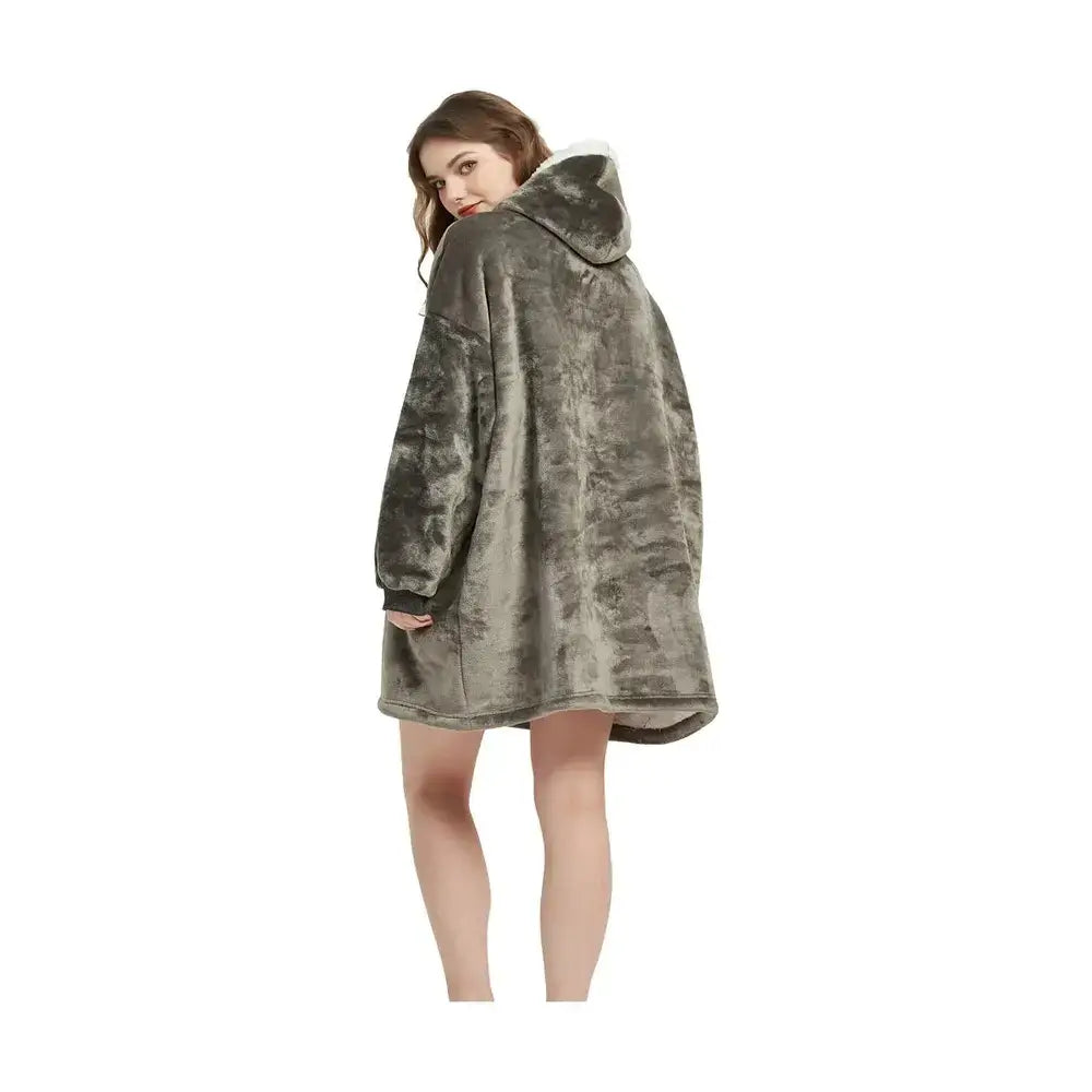 Wearable Blanket Hoodie – Ultra Plush Sherpa Fleece with Sleeves & Hood – Blankets & Throws