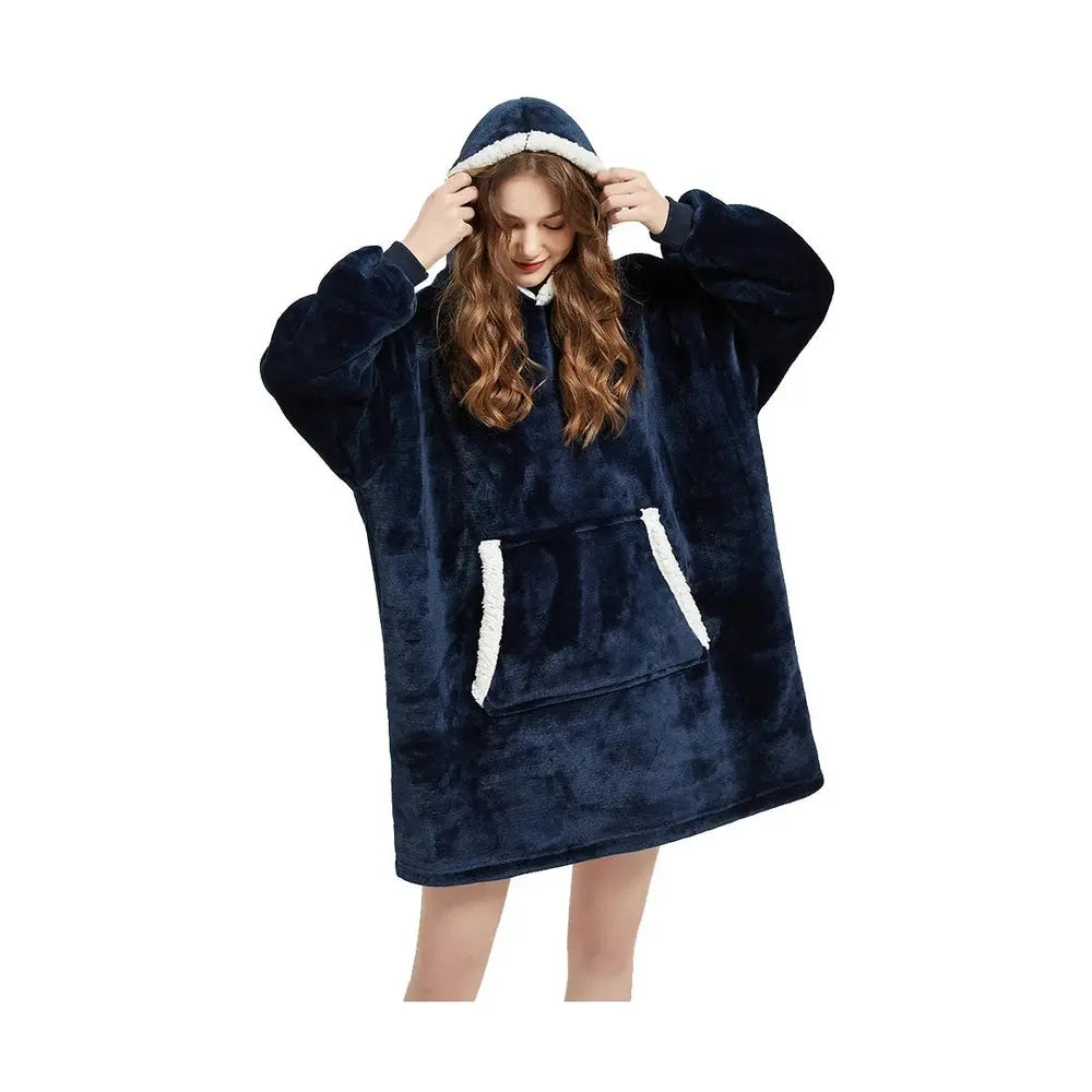 Wearable Blanket Hoodie – Ultra Plush Sherpa Fleece with Sleeves & Hood – Blankets & Throws