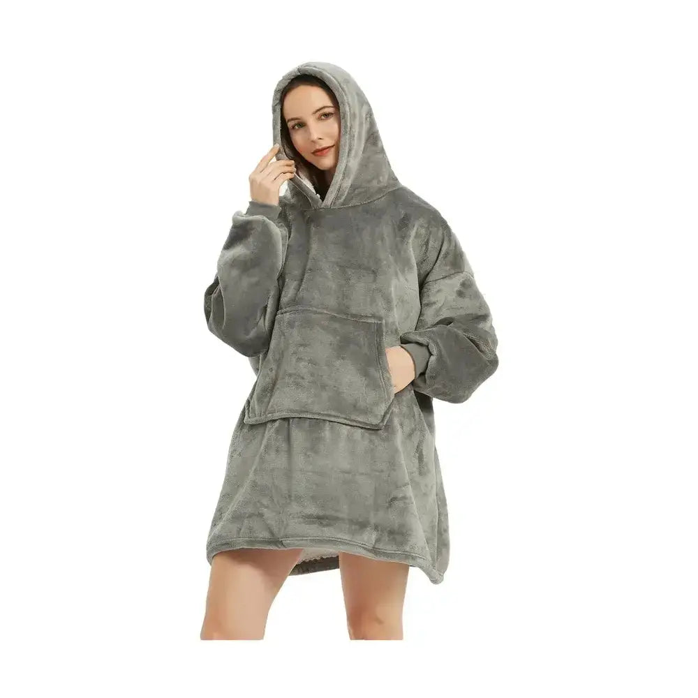 Wearable Blanket Hoodie – Ultra Plush Sherpa Fleece with Sleeves & Hood – Blankets & Throws