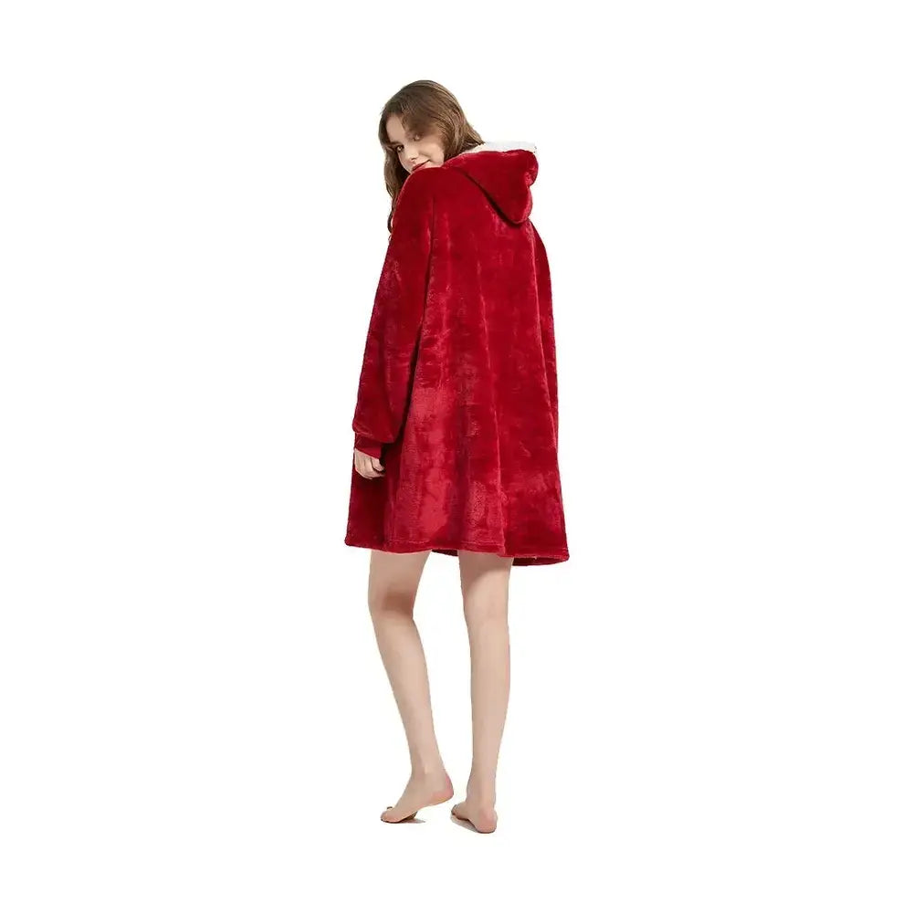 Wearable Blanket Hoodie – Ultra Plush Sherpa Fleece with Sleeves & Hood – Blankets & Throws