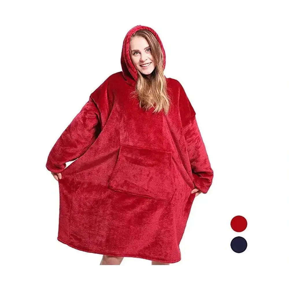 Wearable Blanket Hoodie – Ultra Plush Sherpa Fleece with Sleeves & Hood – Blankets & Throws
