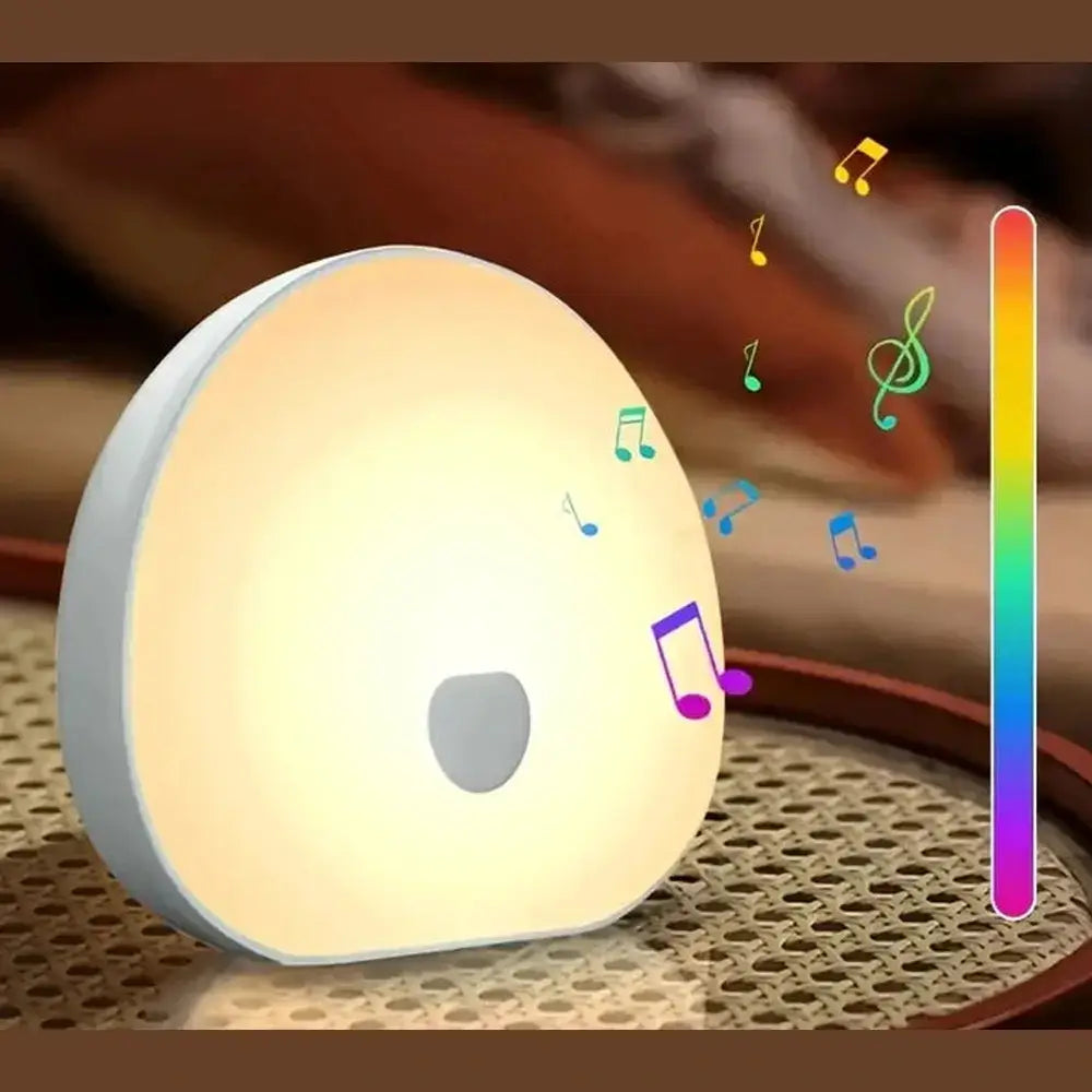 White noise night light for better sleep with soothing sound and color options, perfect for creating a calming bedtime atmosphere.
