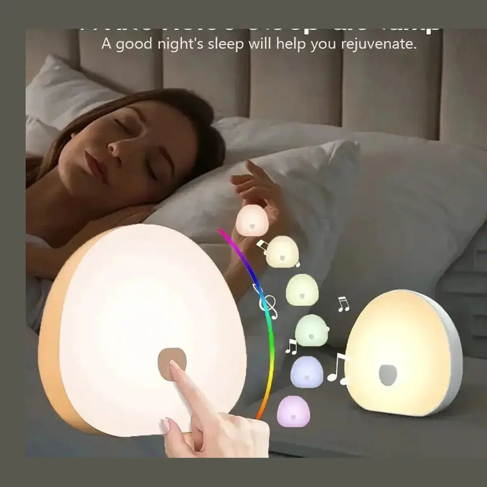 Experience restful nights with a white noise night light for better sleep, featuring soft colors and soothing sounds.