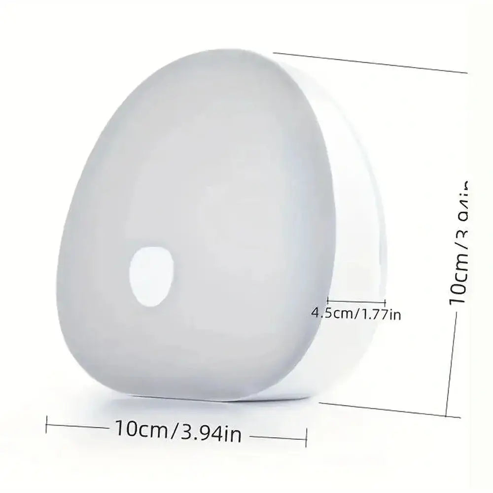 White noise night light for better sleep, compact 10cm design, featuring a soft white finish and user-friendly shape.