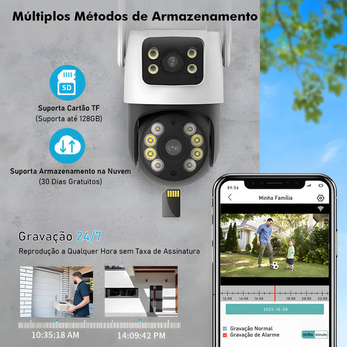 3MP Dual-Lens WiFi Security Camera – Waterproof Outdoor Surveillance, Wide-Angle, Smartphone Monitoring – Security & Surveillance