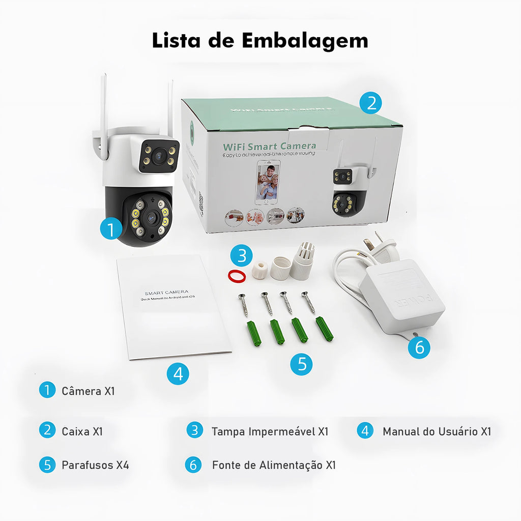 3MP Dual-Lens WiFi Security Camera – Waterproof Outdoor Surveillance, Wide-Angle, Smartphone Monitoring – Security & Surveillance