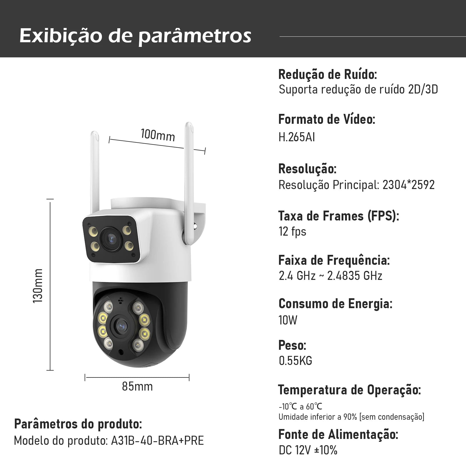 3MP Dual-Lens WiFi Security Camera – Waterproof Outdoor Surveillance, Wide-Angle, Smartphone Monitoring – Security & Surveillance