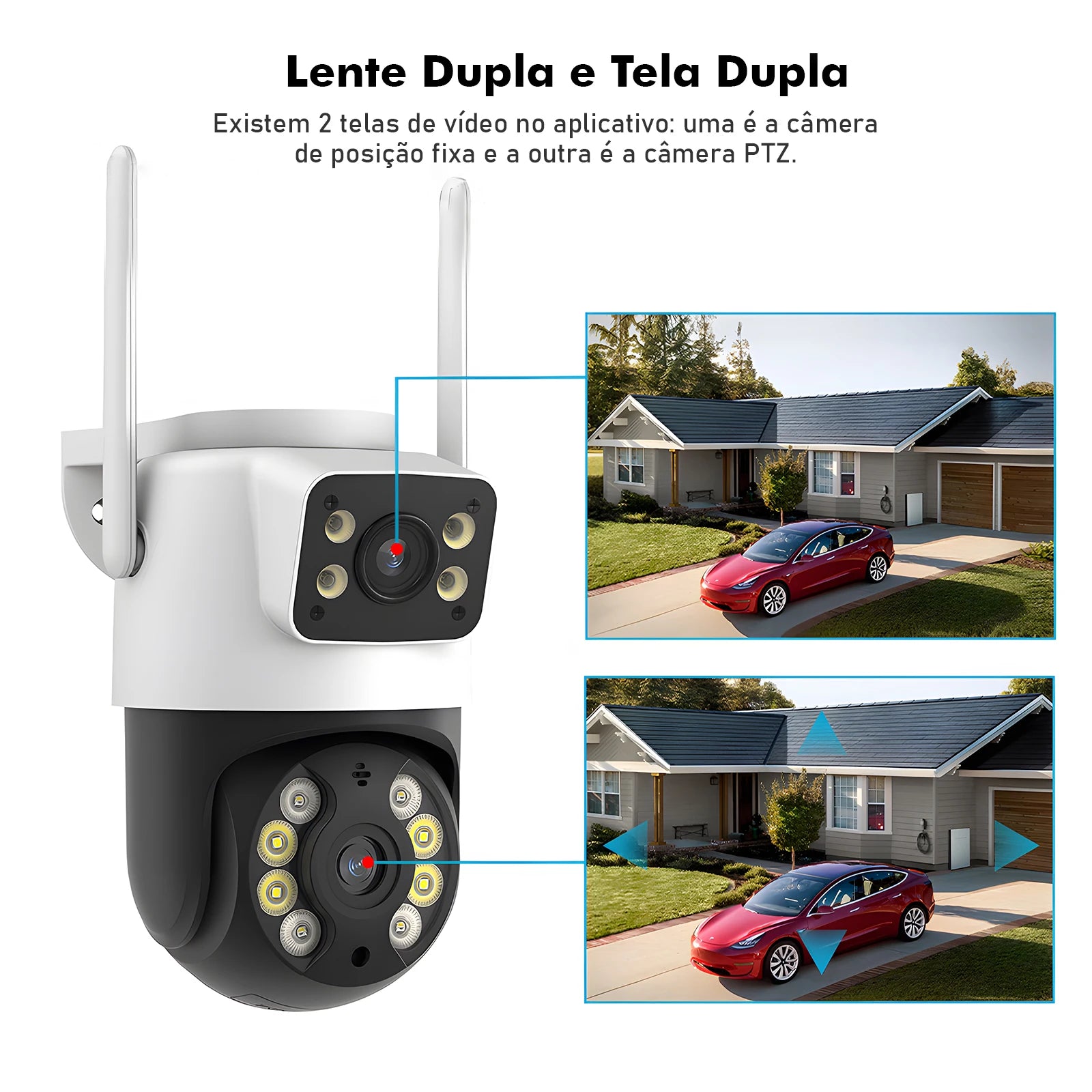 3MP Dual-Lens WiFi Security Camera – Waterproof Outdoor Surveillance, Wide-Angle, Smartphone Monitoring – Security & Surveillance