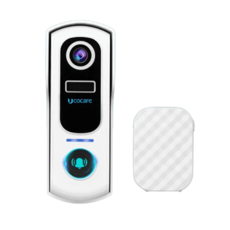 2K wireless video doorbell with chime, night vision, and Alexa compatibility.