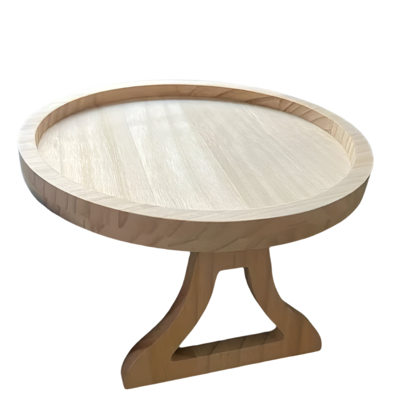Wooden sofa armrest tray with a built-in cup holder and clip-on design.